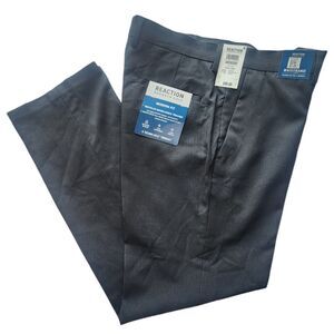 Reaction Kenneth Cole Mens Size 34x30 Modern Fit Micro Check Trouser Pant Slacks